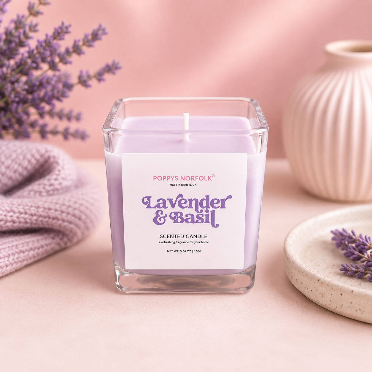 Lavender & Basil Soy Candle