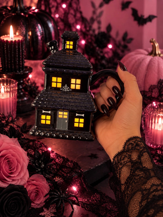 Black Haunted House Mug