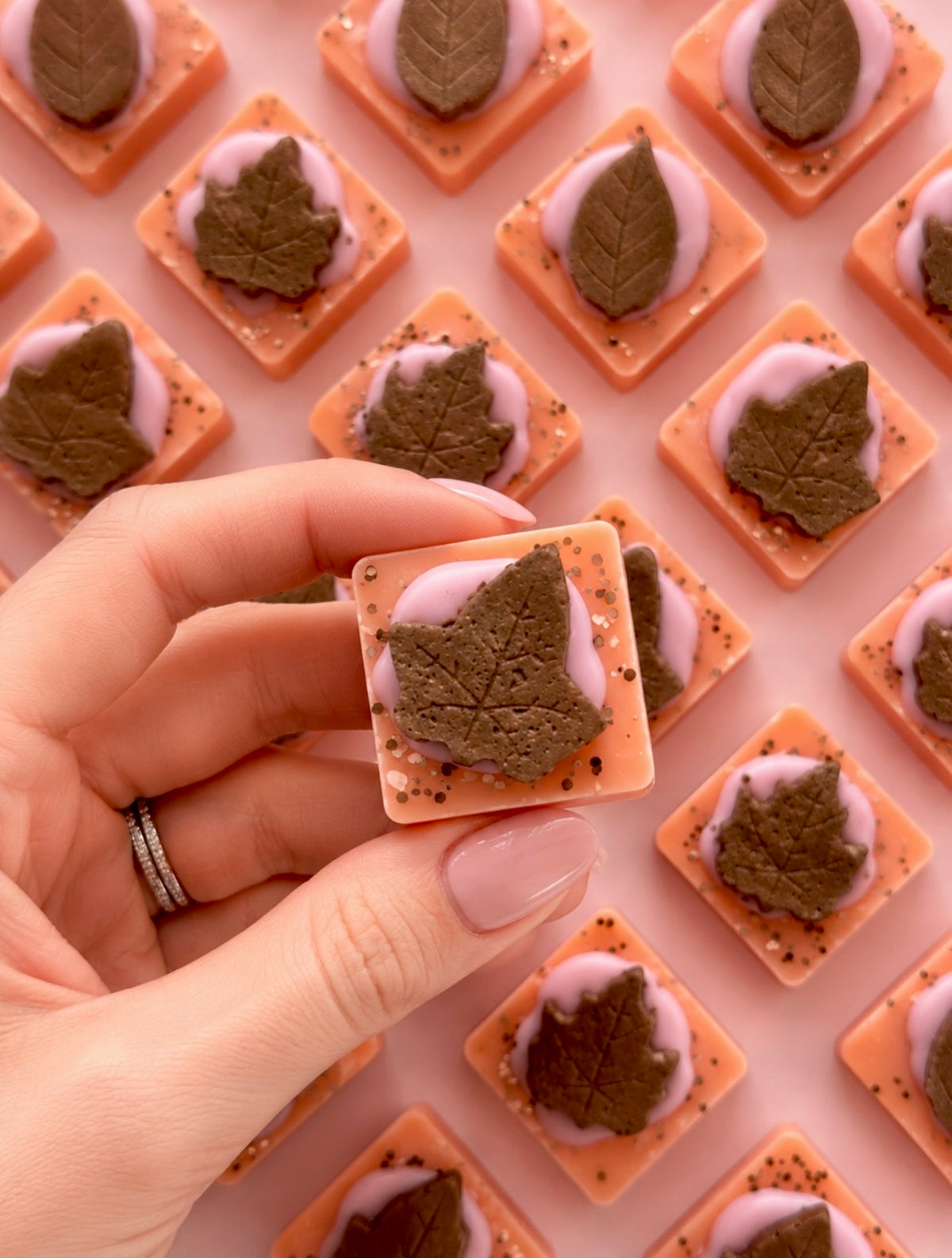 Mahogany Teakwood 'Leaves' Mini Wax Slab